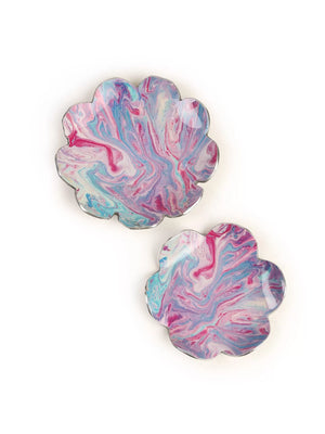 Enameled Platters - Lilac And Blue Set of 2