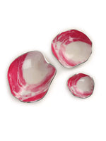 Enameled Platters - Pink And White Set of 3
