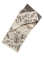 Table Runner - Ivory and Grey Embroidered