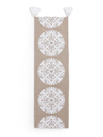 Table Runner - Elegant Ivory Embroidered Cotton Table Runner In Beige Color