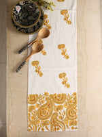 Stylish Amber Sky - Yellow Table Runner Embroidered