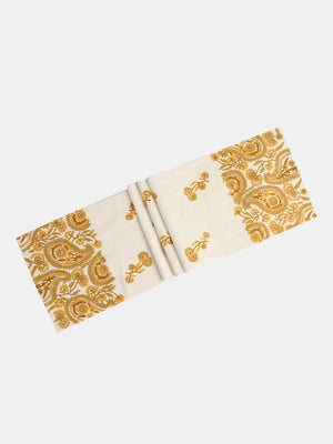 Stylish Amber Sky - Yellow Table Runner Embroidered