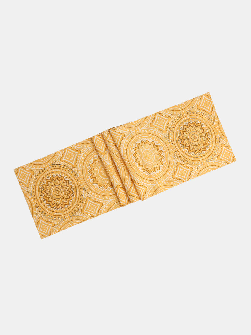 Stylish Amber Sky - Yellow Table Runner with Hand Beading