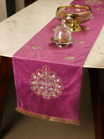 Table Runner - Violet Embellished Velvet Runner