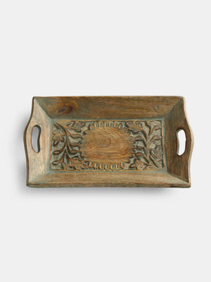 Tray - Distress Finish Hand Carved