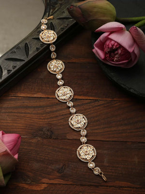 Kundan - Matha Patii With Pink Stones