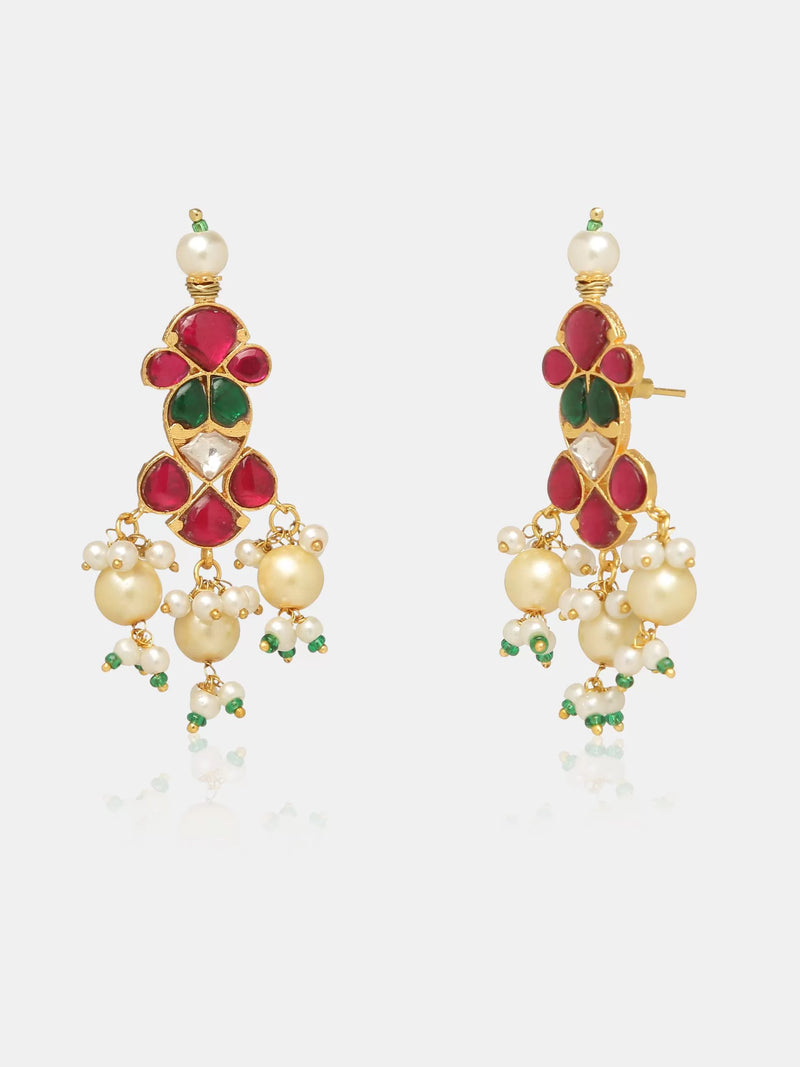 Pearl Kundan Choker With Earrings