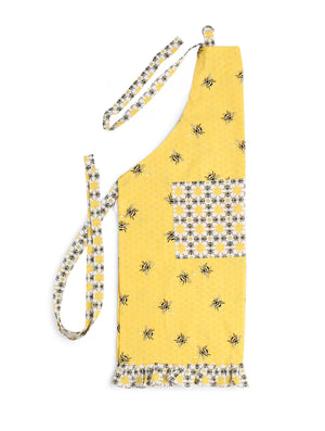 Kitchen Linen - Set of Bee Design Pot Holder, Glove, Apron and Kitchen napkins set of 2 (total 5 pcs)