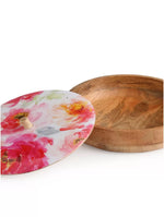 Flower Design Enamelled wooden Roti Box - Amoliconcepts