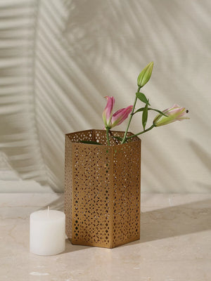 Lantern - Antique Gold Finish - L