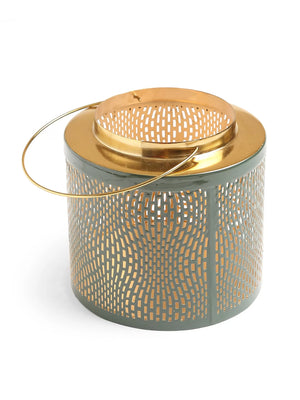 Lantern - Green And Gold Finish - L