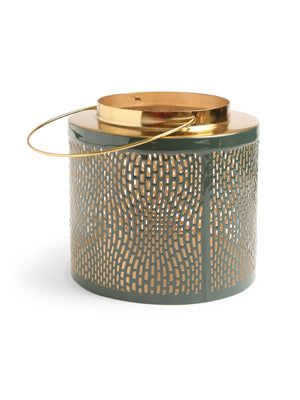 Lantern - Green And Gold Finish - L