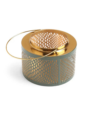 Lantern - Green and Gold Finish - S