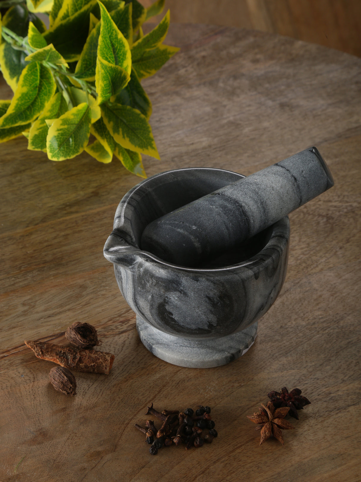 Marble Mortar & Pastel-Grey