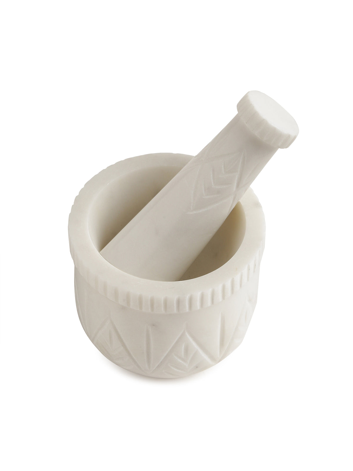 Mortar & Pastel - White Marble Hand Carved - Style 01