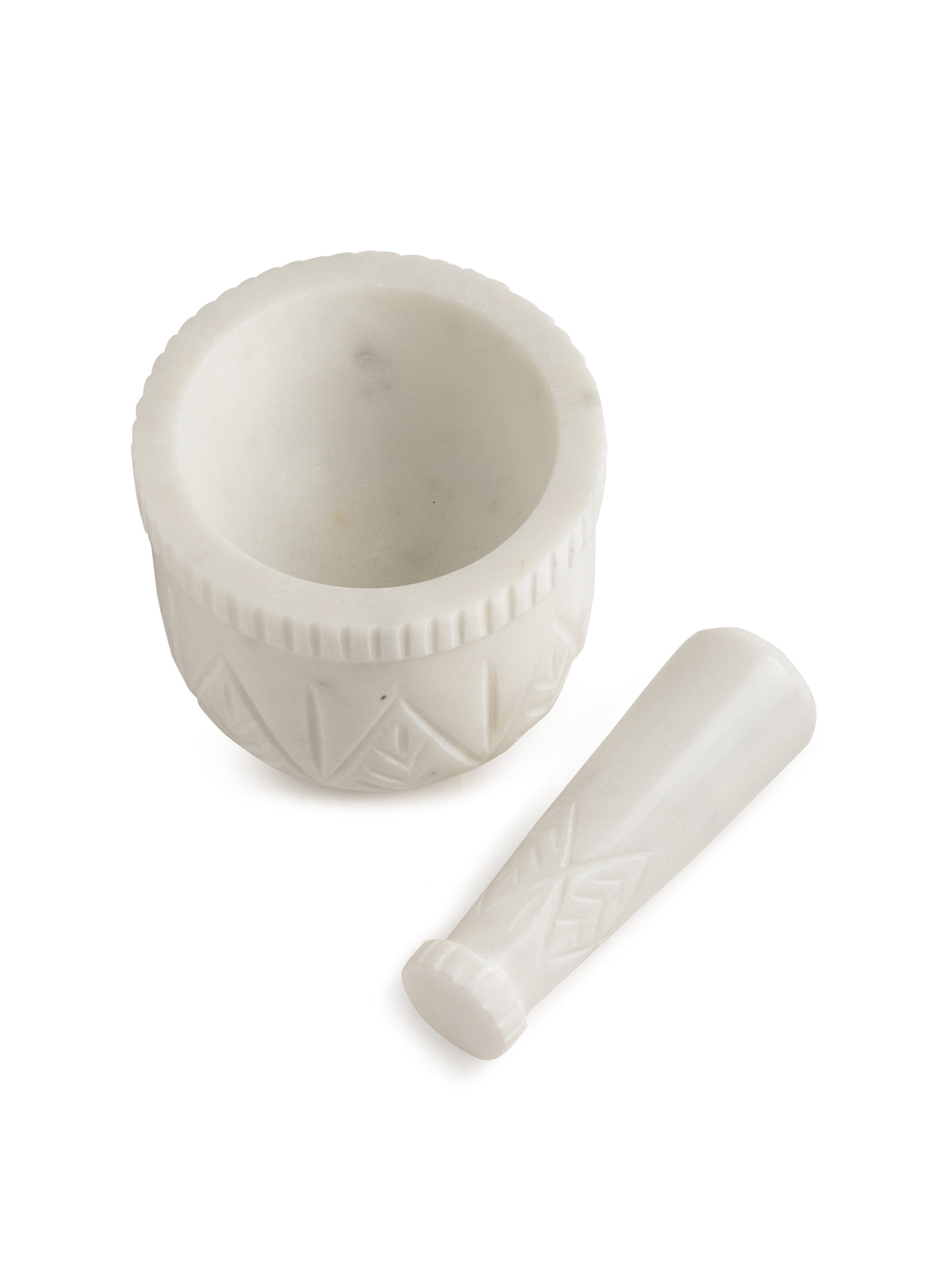 Mortar & Pastel - White Marble Hand Carved - Style 01