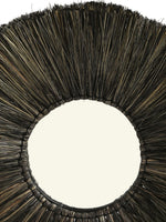 Mirror - Eye shaped decorative crafted with Natural sea grass in black finish