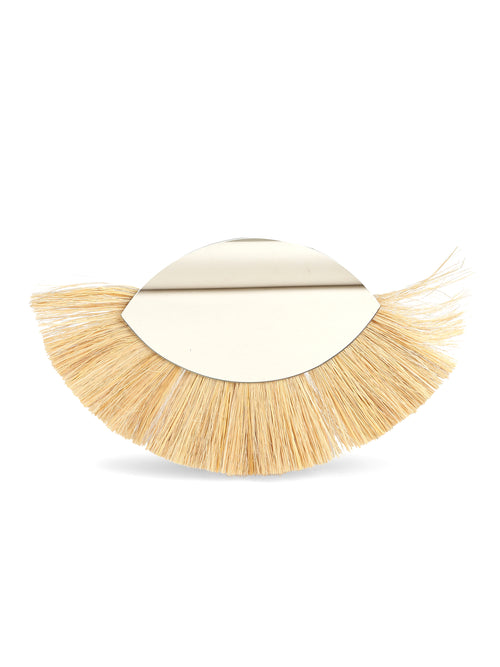 Mirror - Eye shaped decorative crafted with Natural sea grass