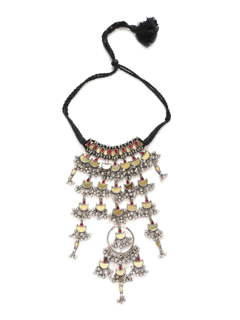 Necklace - Mulitcolor Glass Tassels