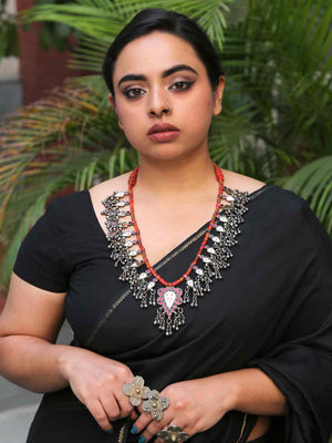 Necklace - With Glass And Ghungroos