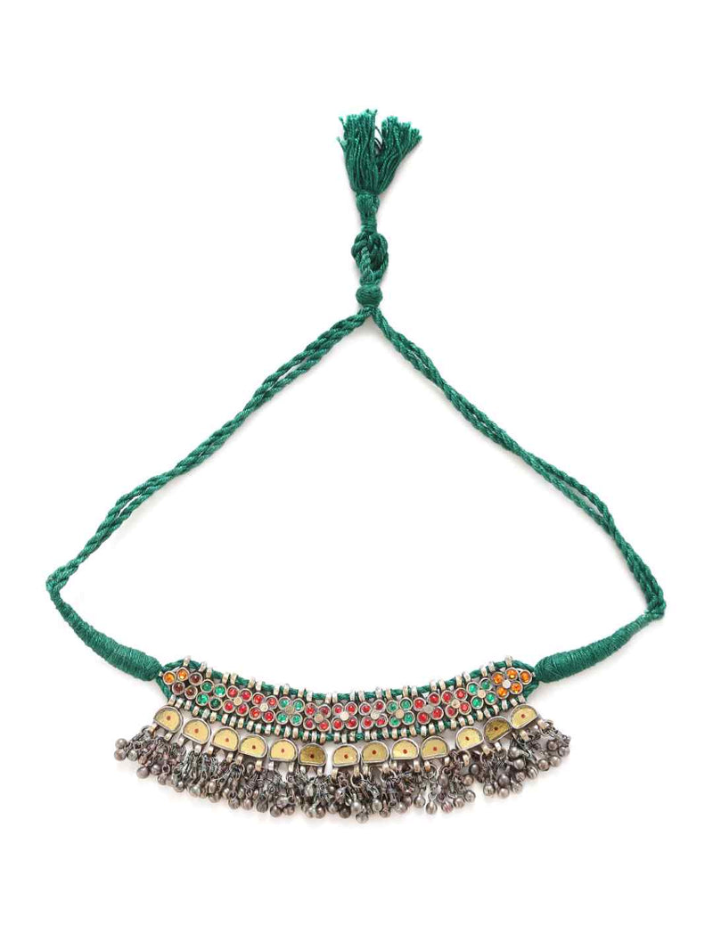 Choker Necklace - Multicolor Glass