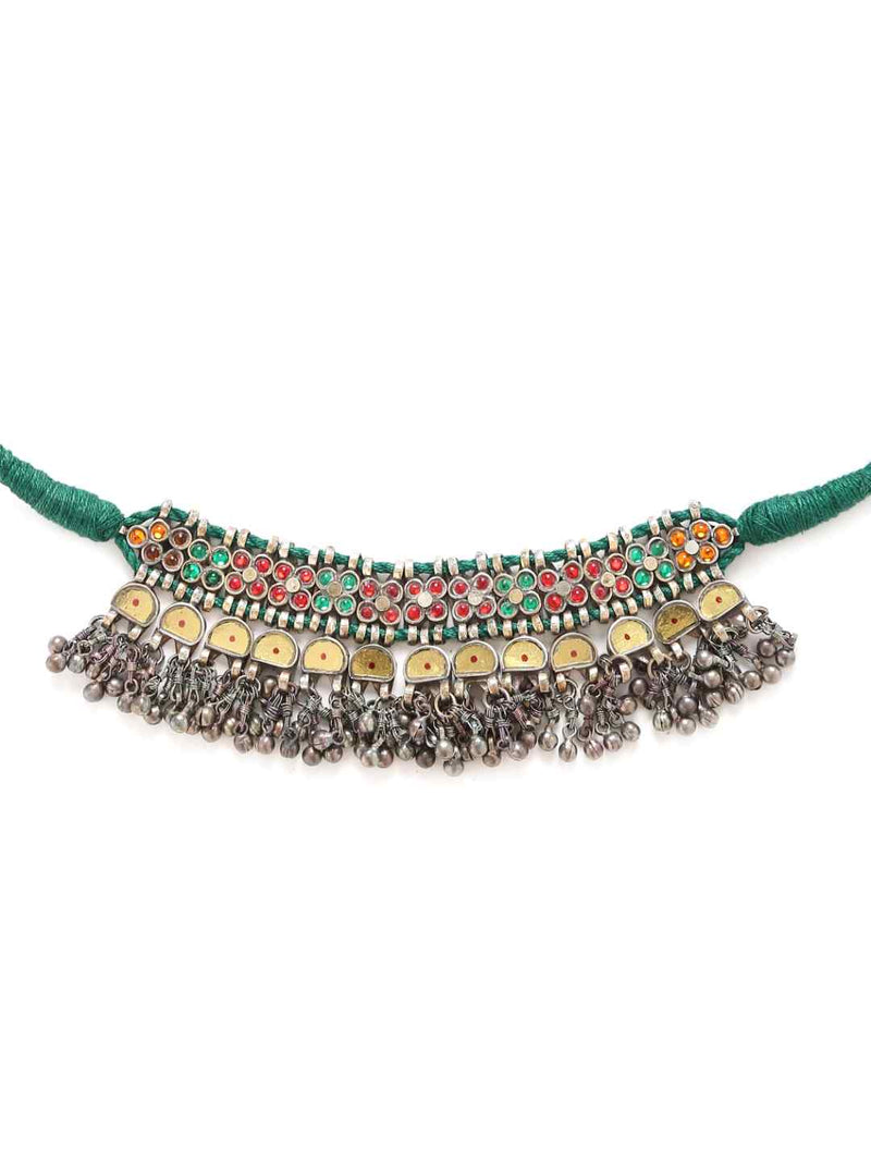 Choker Necklace - Multicolor Glass