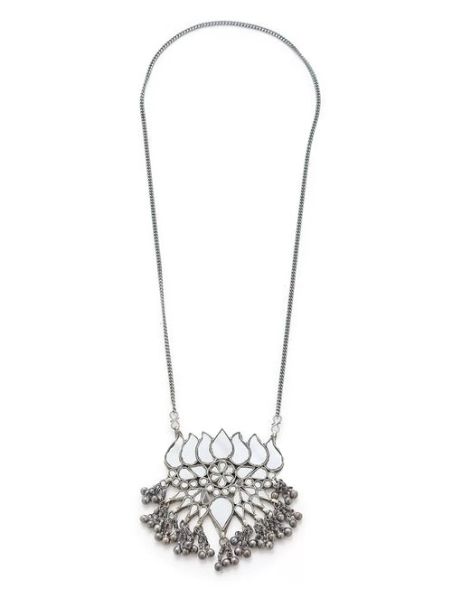 Pendant - Glass Lotus In Chain