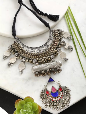 Choker - Afghani With Glass Detail Pendant