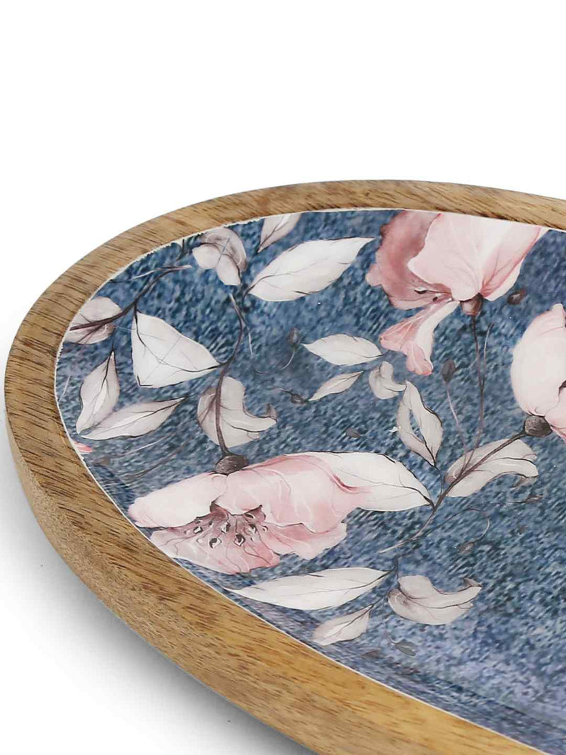 Platter And Bowl - Blue Chip And Dip In Flower Design