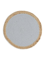 Jute and Cotton Center Braided Placemat Grey and Natural