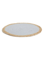 Jute and Cotton Center Braided Placemat Grey and Natural