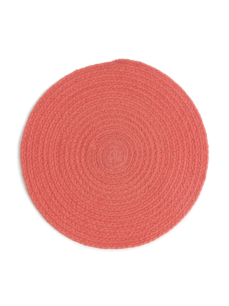 Cotton braided placemat -Orange