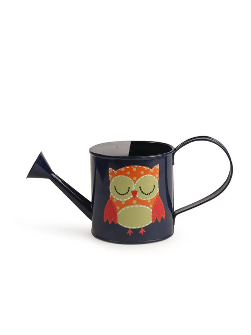 Owl Design Watering Can - Blue