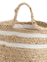 Multi-Utility Jute Basket with white Stripes