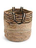 Multi-Utility Jute Basket with Black, White and Grey weaving