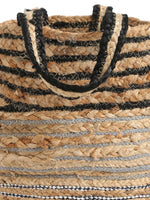 Multi-Utility Jute Basket with Black, White and Grey weaving