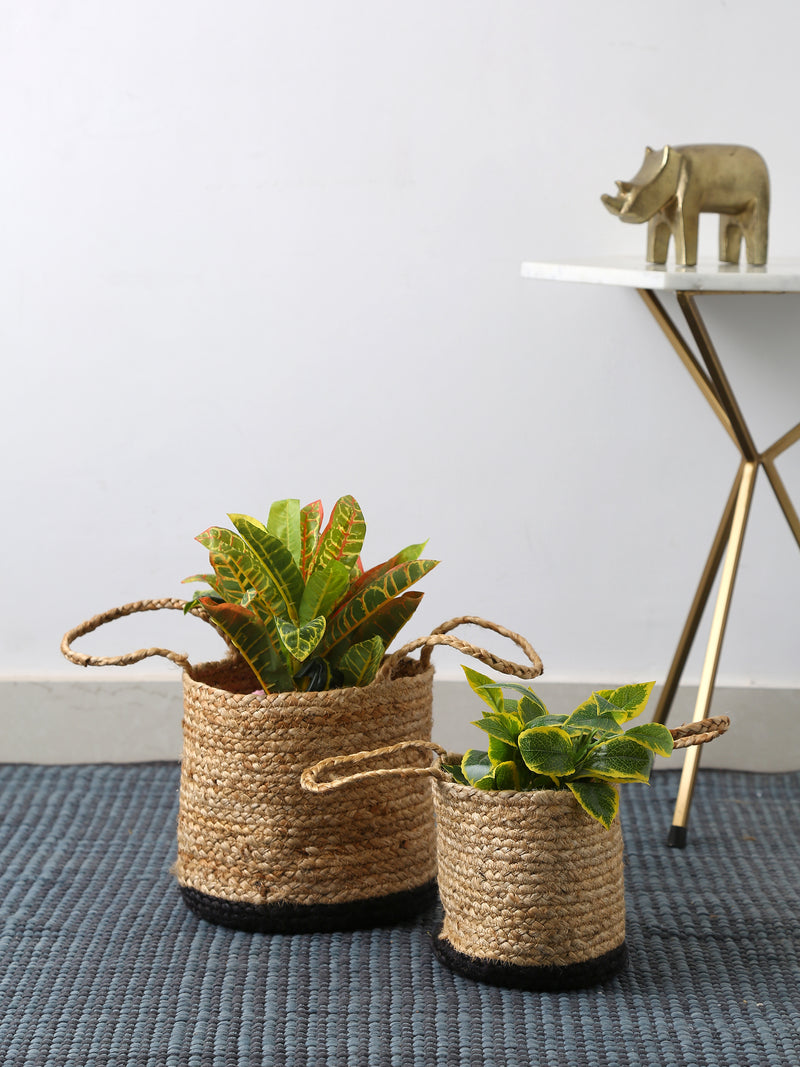 Multi-Utility Jute basket with Black Bottom