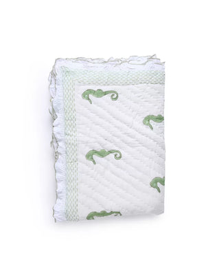 Baby Quilt - Seahorse Hand Print