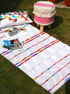 Handwoven Pit Loom Multicolor Rug