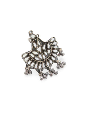 Ring - Glass Detail With Ghungroos