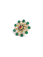 Kundan Rings With Green Beads