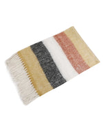 Acrylic Throw - Soft Wool In Hues Of Mustard, Rust, Ivory And Black