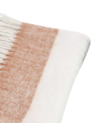 Acrylic Throw - Soft Wool In Hues Of Pink, Ivory, Grey And Blue