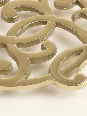 Trivet - Matt Gold Flower Design Round - Style 02