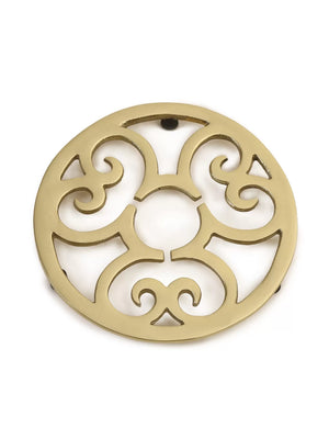 Trivet - Matt Gold Flower Design Round - Style 03