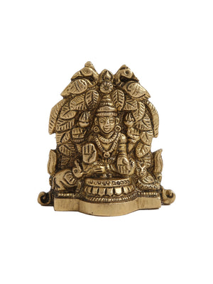 Brass Statue - Laxmi Ganesha with Peacock