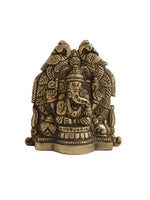 Brass Statue - Laxmi Ganesha with Peacock