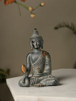 Brass Statue - Buddha in Antique Blue Stone Finish