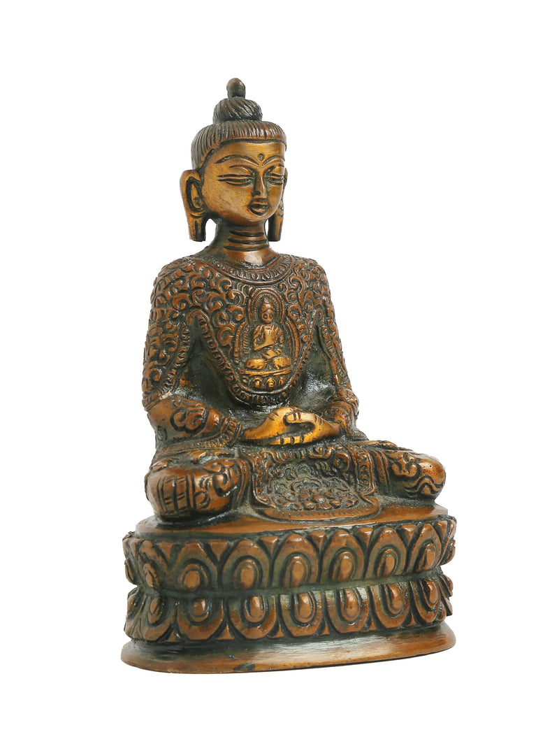 Brass Statue - Buddha in Antique Brown Finish