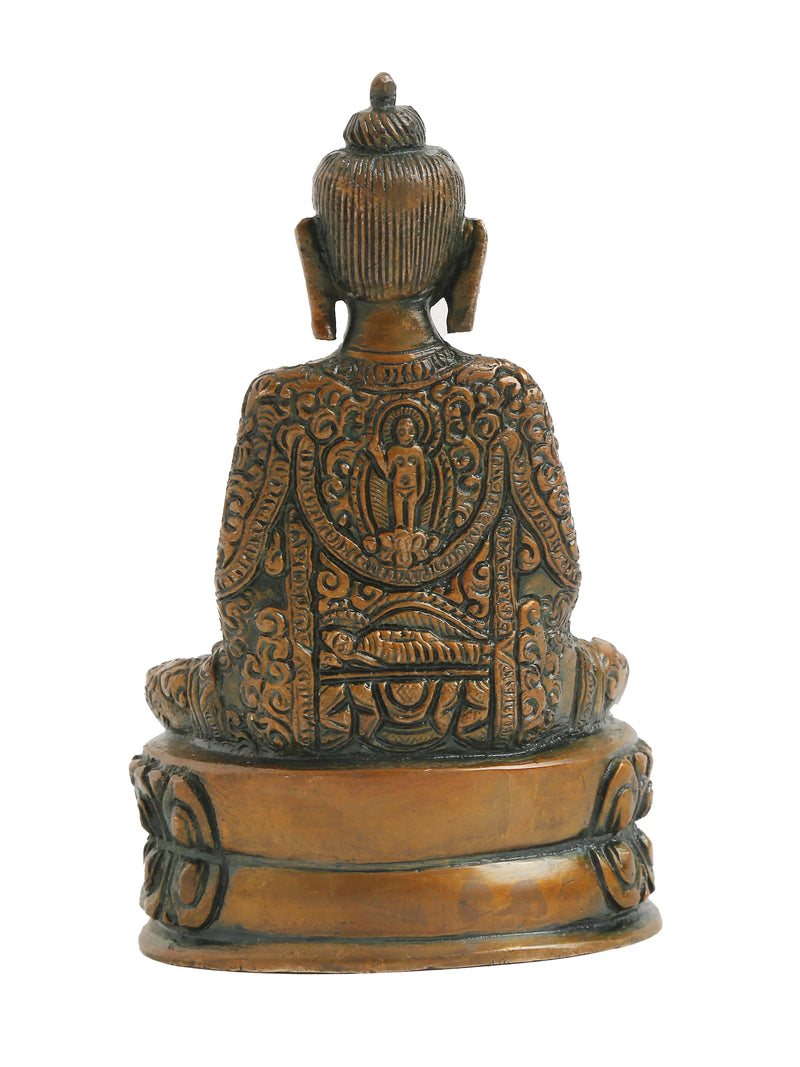 Brass Statue - Buddha in Antique Brown Finish